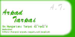 arpad tarpai business card